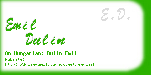 emil dulin business card